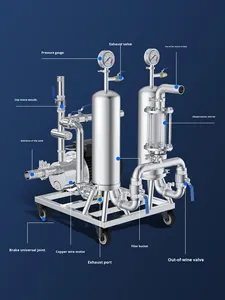 <span class=keywords><strong>Baiju</strong></span> Food Grade Edelstahl Doppel filter Getränk Bier Alkohol Filtersystem für Kavas Wodka Wein Cognac Brandy 50L 220V - Product Image 5
