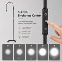 Lampe UV LED blanche pour le durcissement des cils, outil de beauté avec roues en métal et silicone, variateur tactile, tête LED remplaçable, outils pour cils