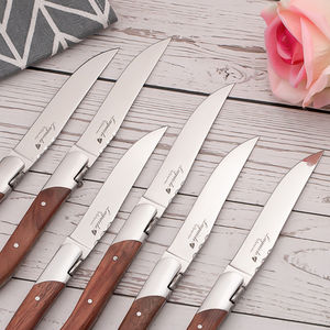 Vente chaude Couverts Ensemble <span class=keywords><strong>Couteau</strong></span> à Steak <span class=keywords><strong>Laguiole</strong></span> et <span class=keywords><strong>Fourchette</strong></span> Ensemble avec Manche en Bois de Rose - Product Image 2