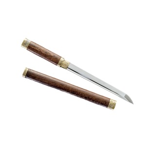 Espada corta estilo Tang forjada a mano, de acero inoxidable de 6 mm, hecha con madera de palisandro, adecuada para utilería de cine y televisión, sin afilar, HK - Product Image 1