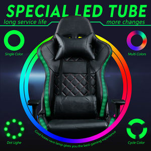 VANBOW Cadeira Gamer 3 ans de garantie Fauteuil de jeu ergonomique à LED RVB avec repose-pieds et éclairage pour ordinateur à dossier haut - Product Image 2