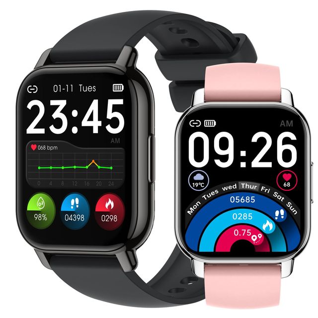 P66 Smart Watch 1.85-Inch IPS for Bluetooth Call Heart Rate Meter Step Sleep Monitoring IP68 Waterproof for Android Users Sports