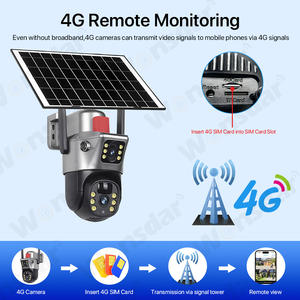 4G SIM 卡太阳能摄像头 8MP 4K 高清双镜头 CMOS IP66 防水户外安全 PIR 运动检测 双向音频云 - Product Image 2