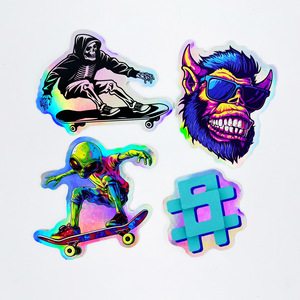 Autocollant de sécurité holographique 3D coloré avec motif de logo personnalisé, découpé, résistant aux UV, étiquette laser holographique pour la promotion - Product Image 1