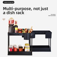 Support de rangement multifonctionnel coulissant pour évier de cuisine et salle de bain, vente en gros du fabricant