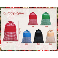 Sacs de Noël personnalisés en toile à carreaux, grands sacs cadeaux avec nom personnalisé, sacs cadeaux réutilisables pour enfants