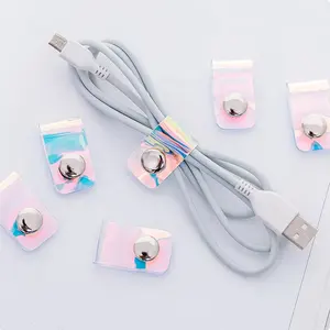 Kabel organiser plastik multifungsi, pelindung kabel multifungsi kabel pvc, headset perjalanan manajemen kabel elektronik/pemegang earphone