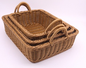 Panier de pique-nique en plastique tissé écologique en gros avec couvercle et poignée pour la plage, les fêtes, le <span class=keywords><strong>camping</strong></span>, le rangement à domicile, la décoration - Product Image 6