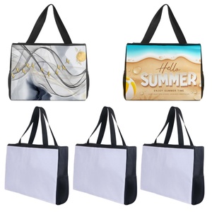 Fashion Sublimation Blank Promotional Beach Bag Made Polyester Custom Side Pockets Thermal Transfer Printing <b>Personalized</b> Large - Product Image 1