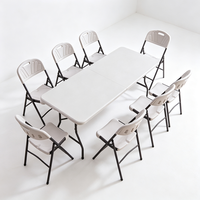 Chaise pliante d'extérieur, tables et chaises de camping pour fêtes et banquets, tabourets en plastique pour événements, chaises de salle à manger de jardin