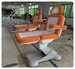 <b>Electric</b> Adjustable Massage Bed Pedicure Facial Spa Chair Orange White Upholstered Treatment <b>Table</b> for Salon Hotel - Product Image 5