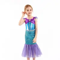 Robe de princesse petite sirène pour filles, Costume de charme Cosplay pour enfants, vêtements de fête d'anniversaire de carnaval, robe d'été pour filles