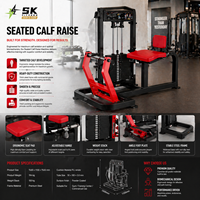 Machine d'extension des mollets assise SK Commercial, équipement professionnel de musculation des jambes inférieures à résistance sélectionnable pour salle de sport