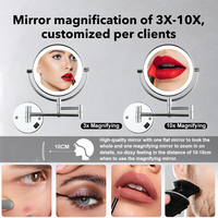 Miroir de maquillage professionnel mural en laiton de 8 pouces, pivotant des deux côtés, avec extension, pour salle de bain