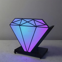 Cabina de DJ LED Moderna con Cambio de Color, Efectos de Luz Estilo Turbo, Set de Barra Portátil, Barra para el Hogar, Mueble de Consola para DJ con Logotipo Personalizado, Acrílico