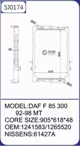 Radiatore resistente del camion di vendite del Ddirect della fabbrica del produttore per il F <span class=keywords><strong>85</strong></span> 300 92-98 MT OEM NO. 1241583 - Product Image 6