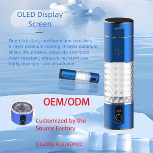 Botella de Agua Portátil Rica en Hidrógeno 2026, Generador de H2 SPE PEM, Vaso de Vidrio - Product Image 3