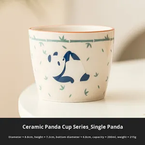 Tazza <span class=keywords><strong>da</strong></span> Tè e Caffè in Ceramica Dipinta a Mano in Stile Cinese con Panda Fresco e Carino per Donne Uso Domestico e Ospiti - Product Image 6