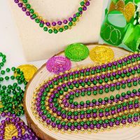 Vente en gros usine : Colliers de perles Mardi Gras, Perles Saint-Patrick, Perles de fête de carnaval, Perles à lancer Mardi Gras