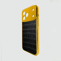 Populaire à Dubaï Étui de luxe 2 en 1 pour iPhone 17 Véritable gaufrage Croc en peau de vache et détails en métal de qualité supérieure