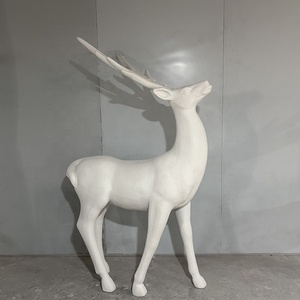 Escultura Decorativa em Fibra de Vidro com Acabamento em Arenito, Formato de Cervo, Feita à Mão, Impermeável, para Ambientes Internos e Externos - Product Image 5