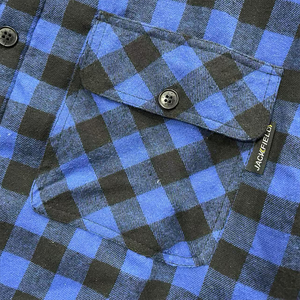 Chemise-veste unisexe bleu et noir à <span class=keywords><strong>carreaux</strong></span>, doublée polaire, à manches longues, boutonnée, style chemise à <span class=keywords><strong>carreaux</strong></span>, avec poche poitrine, écologique - Product Image 4