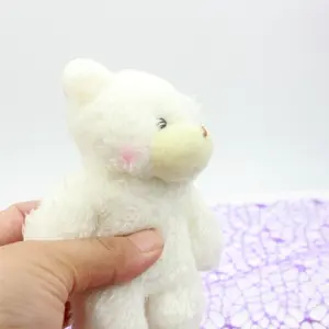 Милый медведь брелок маленький толкающий белый медведь брелок рюкзак кулон плюшевая игрушка кукла с брелоком подарок на день рождения