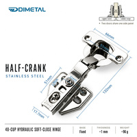 Vis d'emballage OEM Dimetal, charnière de meuble réglable avec amortisseur hydraulique pour panneau de porte de 25 mm d'épaisseur