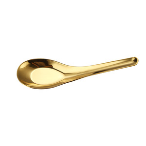 304 Stainless Steel Spoon Round Head Flat Bottom Short Handle Dessert Eating Soup Spoon Household Use - Product Image 5