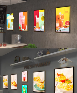 LED ultra-tipis papan reklame tampilan kaca Tempered iklan dalam ruangan gantungan dinding Menu sisi sempit Poster - Product Image 5