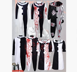 Costume de cosplay Art the Clown du film <span class=keywords><strong>Terrifier</strong></span> <span class=keywords><strong>2</strong></span>, pour Halloween, avec design taché de sang, pour hommes et femmes, en tissu/textile, pour les fêtes - Product Image 1