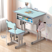 Table d'étude pour enfants, bureau d'écriture pour élèves du primaire, mobilier de classe réglable, ensemble scolaire
