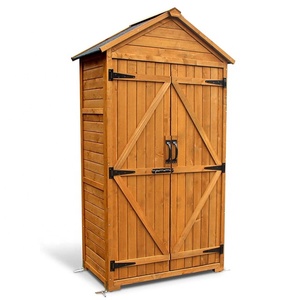 Armario de almacenamiento de <span class=keywords><strong>madera</strong></span> para exteriores, cobertizo de jardín, herramienta, cobertizos, organizador de utilidad con puertas dobles bloqueables - Product Image 1