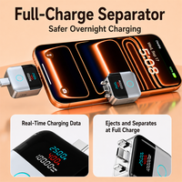 Adaptateur de charge intelligent 140W à déconnexion automatique avec reconnaissance IA, arrêt à charge complète, affichage LED et prévention de la surcharge