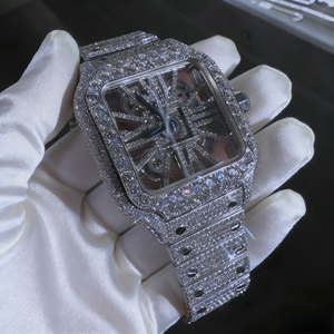 Reloj mecánico de lujo europeo popular 2026 para hombre, estilo hip-hop, hueco, con moissanita de acero inoxidable y diseño de estrella completa VVS - Product Image 2