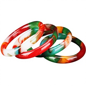 Ensembles de bracelets joncs sculptés en résine de qualité supérieure, design torsadé fantaisie, bijoux unisexes élégants et tendance, ton orange - Product Image 4