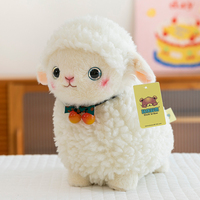 Jouets en peluche d'agneau mignon avec nœud papillon-Animaux en peluche de mouton moelleux doux en plusieurs couleurs pour enfants et cadeaux Jouets en peluche