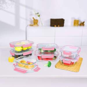 High Borosilicate Glass <b>Lunch</b> <b>Box</b> Household Bento <b>Box</b> Microwave <b>Compartments</b> Preservation Bowl <b>With</b> Lid - Product Image 4