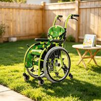 Silla de Ruedas Manual Plegable de Aluminio para Niños, Carrito de Empuje Manual Ligero y Compacto para Rehabilitación y Salidas de Niños