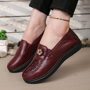 <span class=keywords><strong>Mocassins</strong></span> en cuir pour femmes, chaussures décontractées à bout fermé, antidérapantes, à semelle souple, légères - Product Image 1