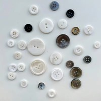 Boutons ronds à dos plat en coquillage naturel, écologiques, à 2 trous, pour chemises, vestes et accessoires de couture