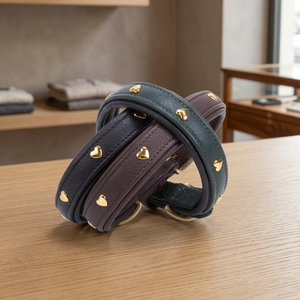 Custom Made Premium Quality Dog <b>Collar</b> All Sizes Available Soft Padding & Solid Pattern with Studs & Rivet Decoration - Product Image 3