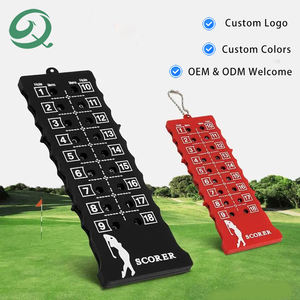 Compteur de coups de <span class=keywords><strong>golf</strong></span> personnalisé OEM, compteur de score, tableau de score de 18 trous, accessoire d'entraînement, de pratique et de compétition avec porte-clés - Product Image 1