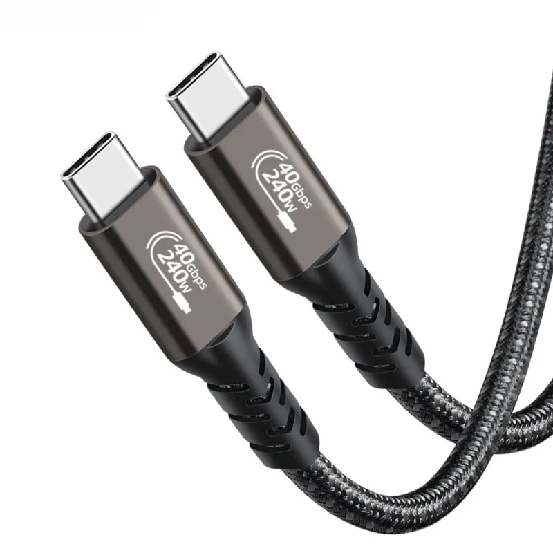 पीडी 240W 40Gbps USB4.0 दोहरी प्रकार सी टाइप करने के लिए-सी ऑडियो वीडियो डाटा हस्तांतरण केबल USB4 तेजी से चार्ज केबल 8K @ 60Hz के लिए वज्र 4 3