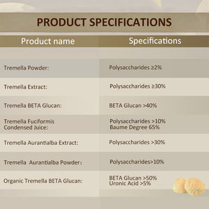 Extracto orgánico natural Tremella Fuciformis Beta-Glucan 30% polvo de extracto de hongo <span class=keywords><strong>blanco</strong></span> de alta calidad para alimentos - Product Image 2