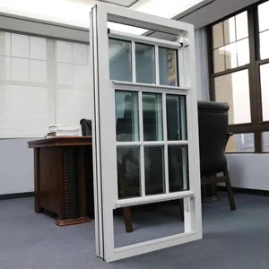 factory direct prices easy to clean laminated glass powder coated high quality profile slide up aluminum single hung window