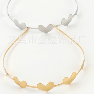 Serre-tête en métal en forme de cœur, couleur or, coiffe pour la Saint-Valentin, accessoire de cheveux minimaliste et tendance, été 2023 - Product Image 4