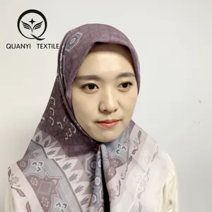 Stof Voor Gedrukt Soedan Bawal Turkse Hijab Stijl Katoen Voile Vierkante Sjaal Instant Hijab Leverancier Tudung