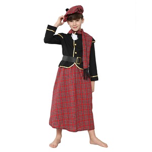 Costume da ragazzo scozzese a quadri rossi, costume scozzese, costumi di Halloween britannici per bambini - Product Image 1