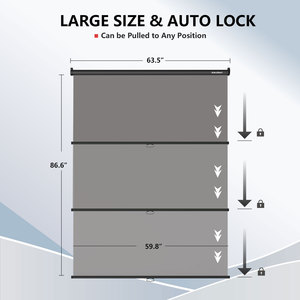RAUBAY Retractable Pull Down Gray Screen-Polyester Wrinkle Resistant Anti-Glare 59.8" X 86.6" Collapsible Wall-Mount Background - Product Image 2